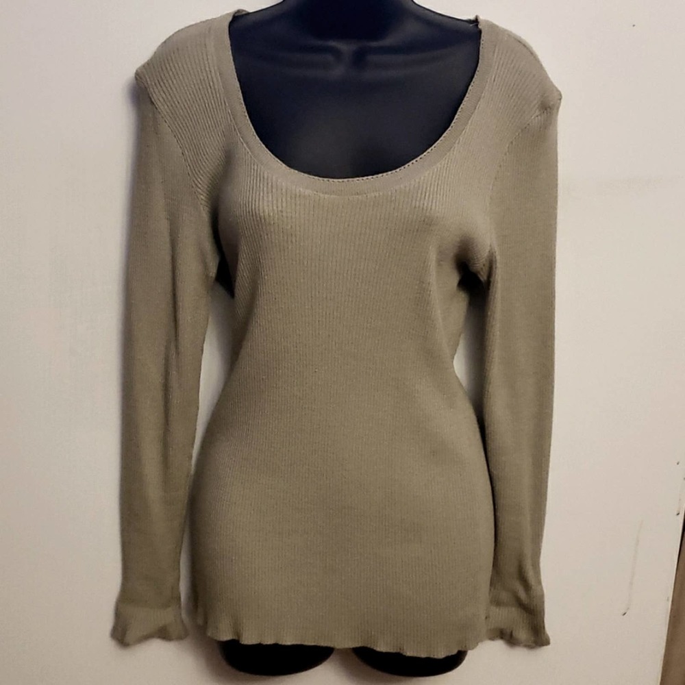 Escada Gray Scoop Neck Sweater Sz 12
